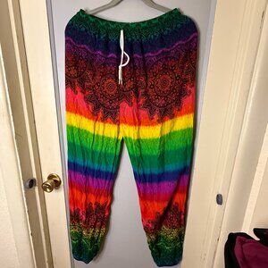 Rainbow Henna Style Rayon Pants